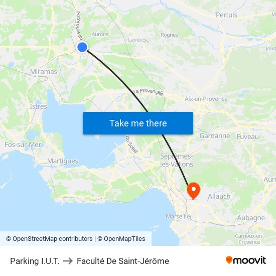 Parking I.U.T. to Faculté De Saint-Jérôme map