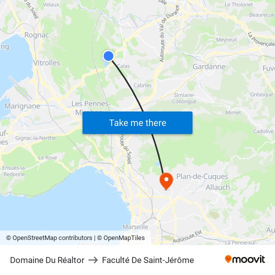 Domaine Du Réaltor to Faculté De Saint-Jérôme map