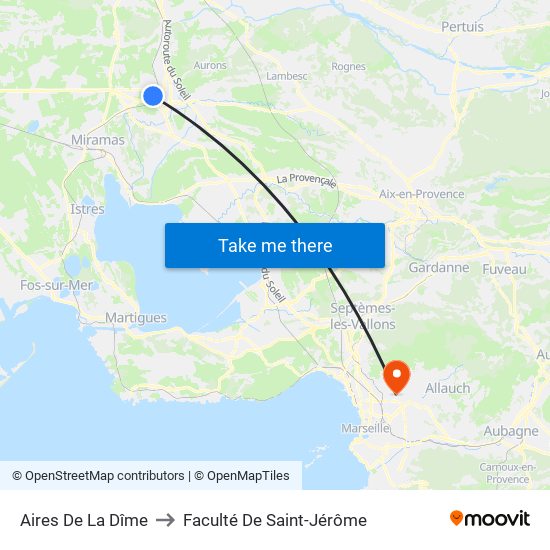 Aires De La Dîme to Faculté De Saint-Jérôme map