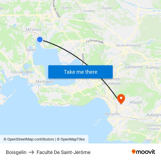 Boisgelin to Faculté De Saint-Jérôme map