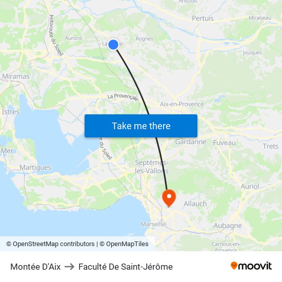 Montée D'Aix to Faculté De Saint-Jérôme map