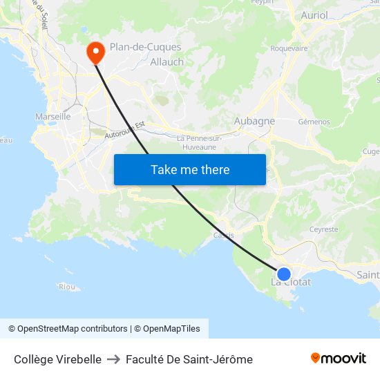 Collège Virebelle to Faculté De Saint-Jérôme map