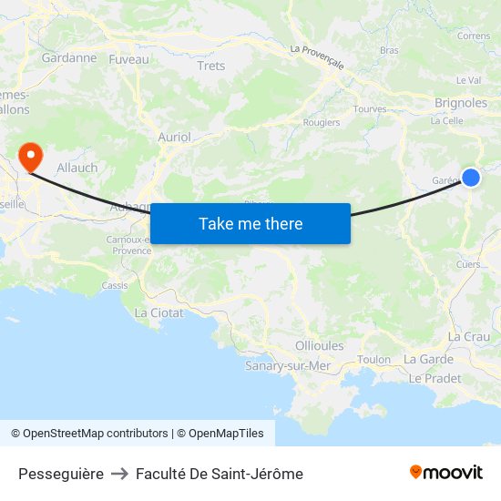 Pesseguière to Faculté De Saint-Jérôme map