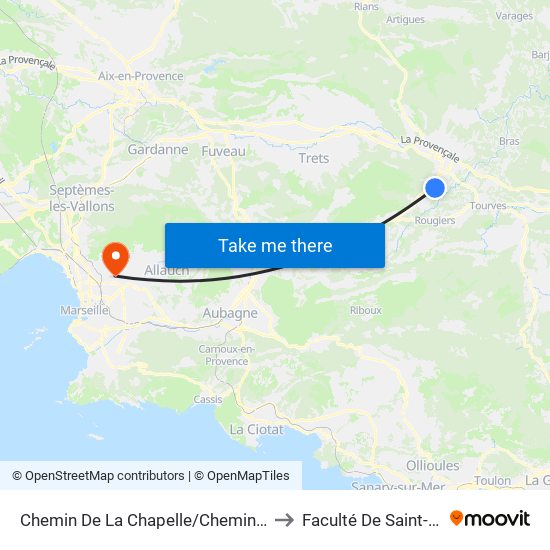 Chemin De La Chapelle/Chemin De La Forêt to Faculté De Saint-Jérôme map