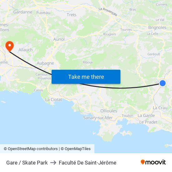 Gare / Skate Park to Faculté De Saint-Jérôme map