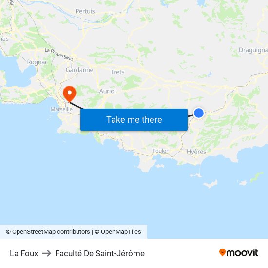 La Foux to Faculté De Saint-Jérôme map