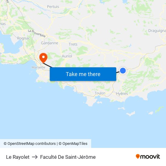 Le Rayolet to Faculté De Saint-Jérôme map