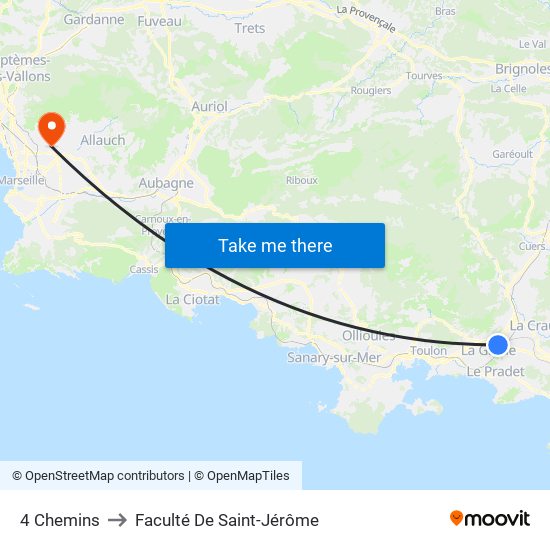 4 Chemins to Faculté De Saint-Jérôme map