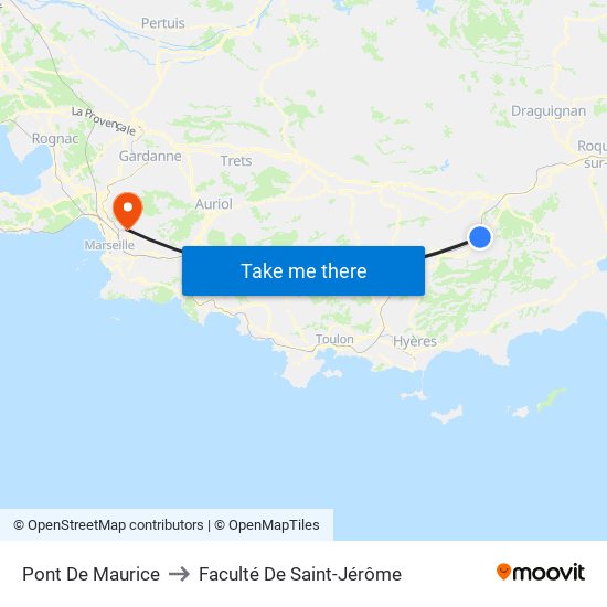 Pont De Maurice to Faculté De Saint-Jérôme map