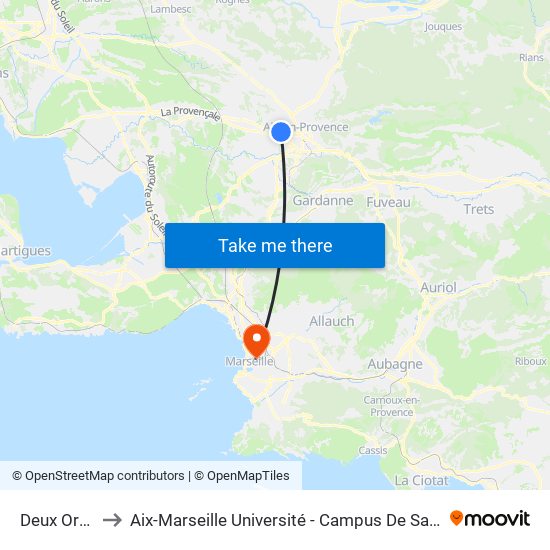 Deux Ormes to Aix-Marseille Université - Campus De Saint-Charles map