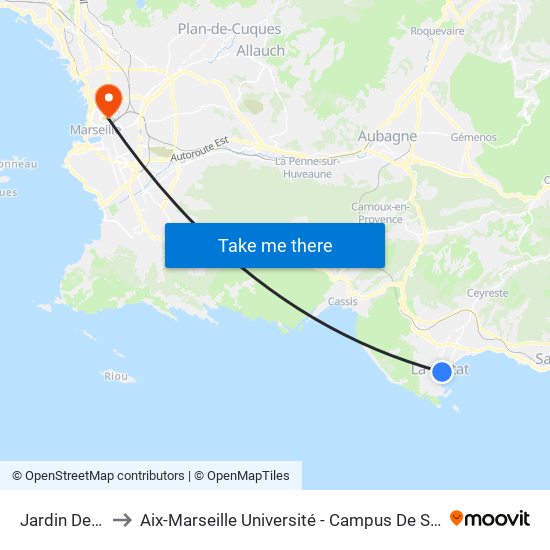 Jardin De Ville to Aix-Marseille Université - Campus De Saint-Charles map