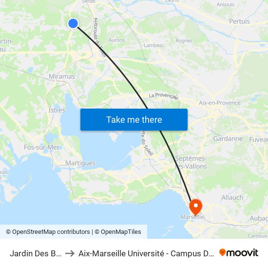 Jardin Des Bormes to Aix-Marseille Université - Campus De Saint-Charles map