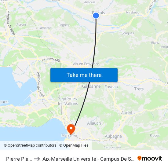 Pierre Plantée to Aix-Marseille Université - Campus De Saint-Charles map