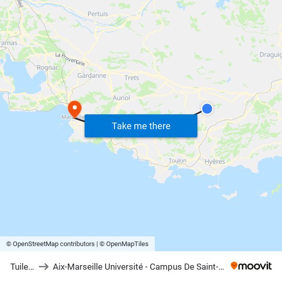 Tuilerie to Aix-Marseille Université - Campus De Saint-Charles map