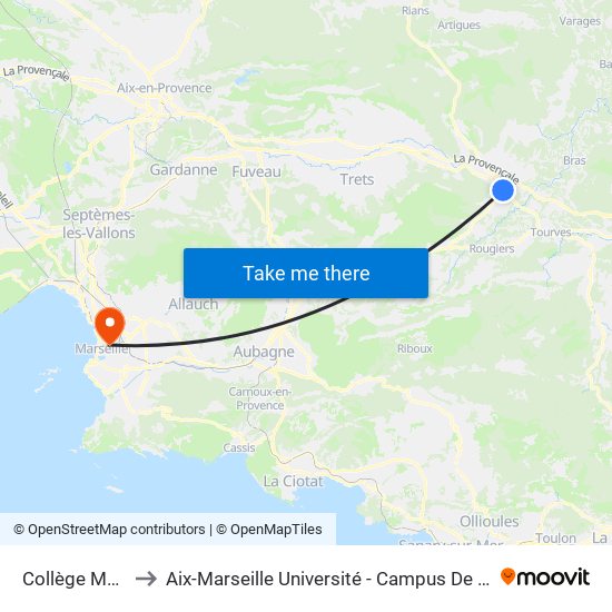 Collège Matisse to Aix-Marseille Université - Campus De Saint-Charles map