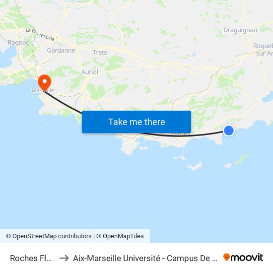 Roches Fleuries to Aix-Marseille Université - Campus De Saint-Charles map