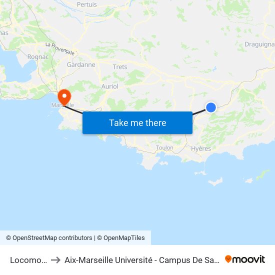 Locomotive to Aix-Marseille Université - Campus De Saint-Charles map