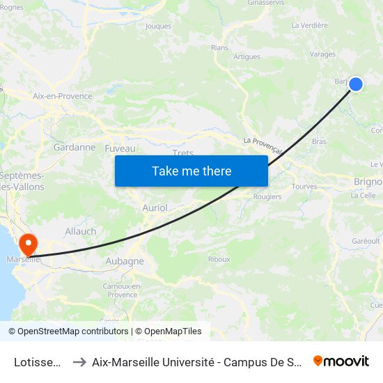 Lotissement to Aix-Marseille Université - Campus De Saint-Charles map