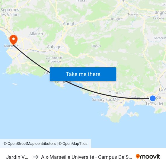 Jardin Veyret to Aix-Marseille Université - Campus De Saint-Charles map
