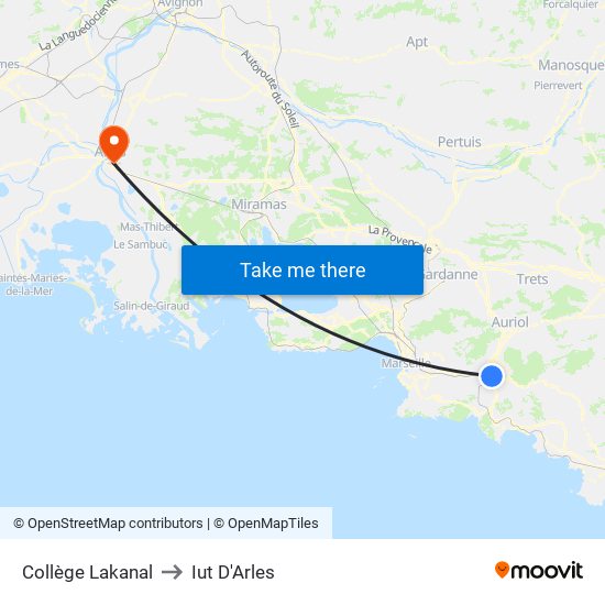 Collège Lakanal to Iut D'Arles map