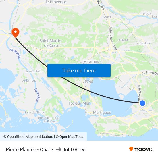 Pierre Plantée - Quai 7 to Iut D'Arles map