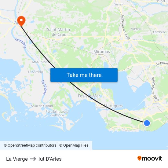 La Vierge to Iut D'Arles map