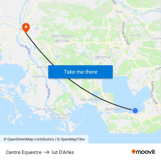 Centre Equestre to Iut D'Arles map