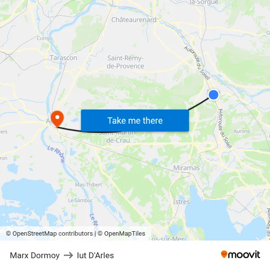 Marx Dormoy to Iut D'Arles map