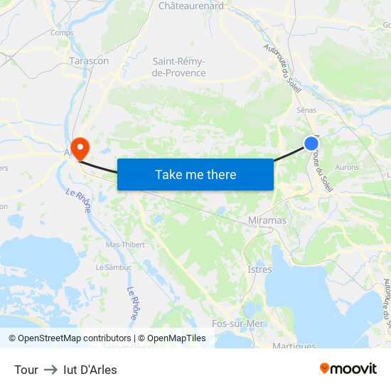 Tour to Iut D'Arles map