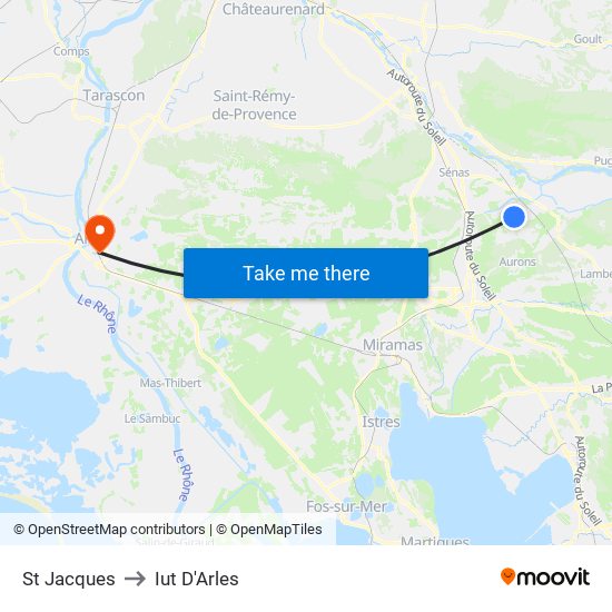 St Jacques to Iut D'Arles map