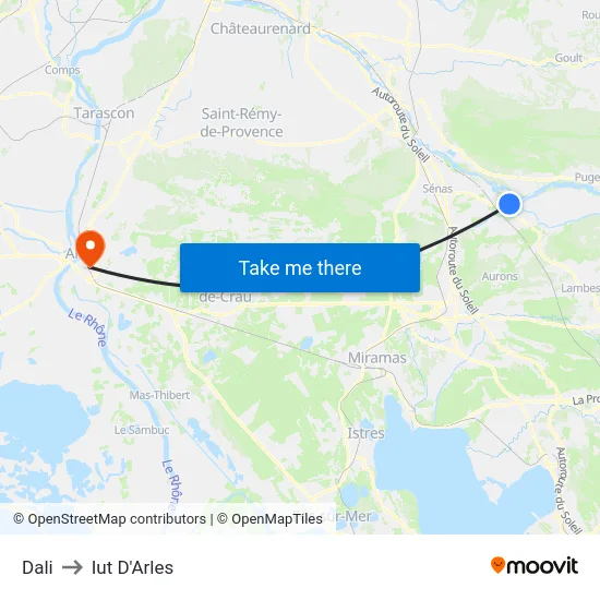 Dali to Iut D'Arles map