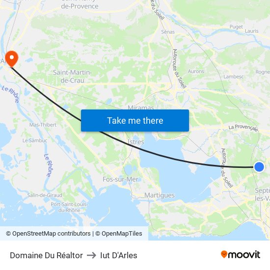 Domaine Du Réaltor to Iut D'Arles map