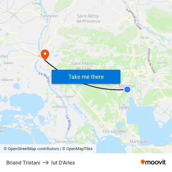 Briand Tristani to Iut D'Arles map