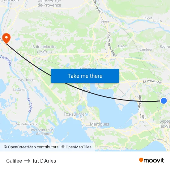 Galilée to Iut D'Arles map