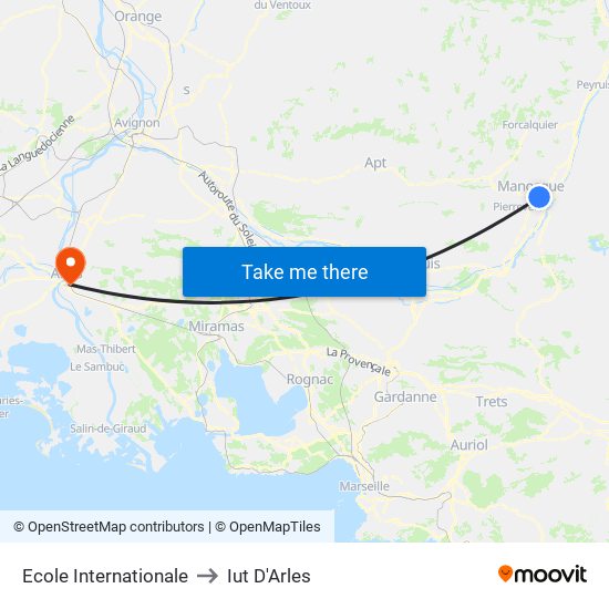 Ecole Internationale to Iut D'Arles map