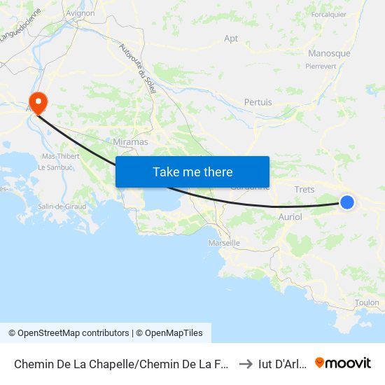 Chemin De La Chapelle/Chemin De La Forêt to Iut D'Arles map