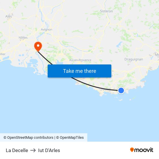 La Decelle to Iut D'Arles map