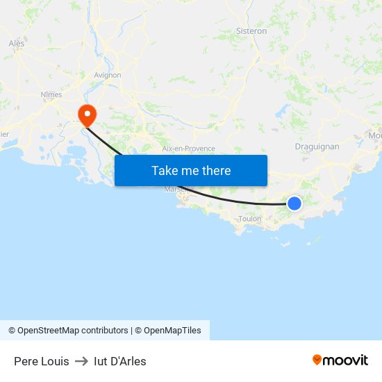 Pere Louis to Iut D'Arles map