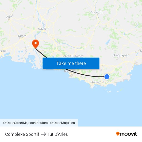 Complexe Sportif to Iut D'Arles map