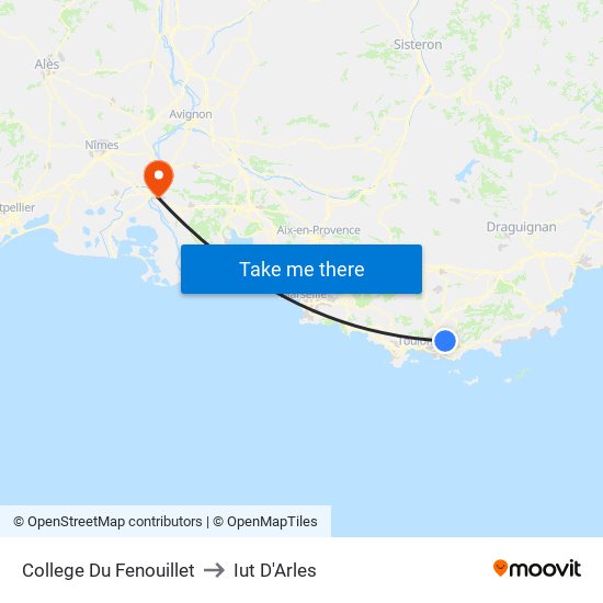 College Du Fenouillet to Iut D'Arles map