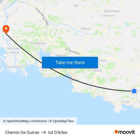 Chemin De Guiran to Iut D'Arles map