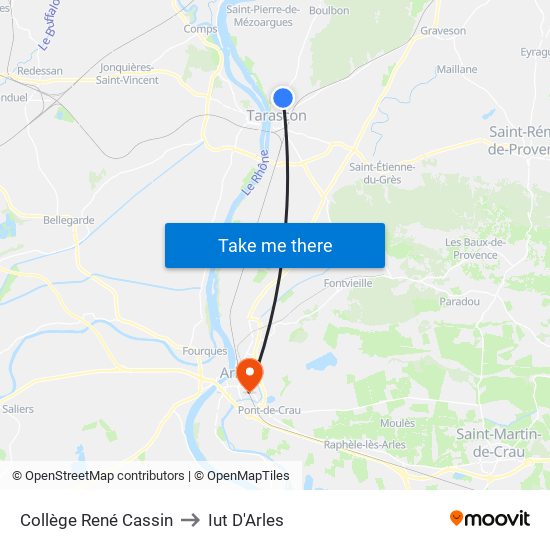 Collège René Cassin to Iut D'Arles map