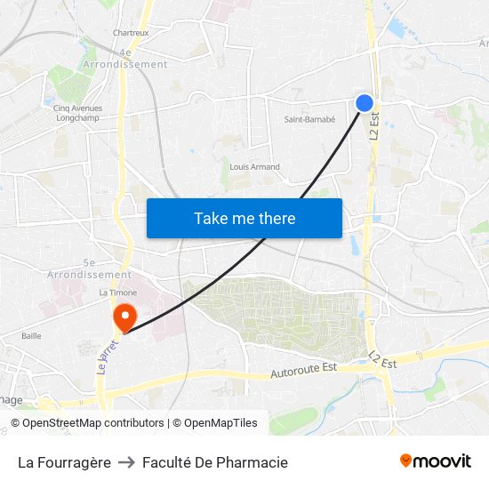 La Fourragère to Faculté De Pharmacie map