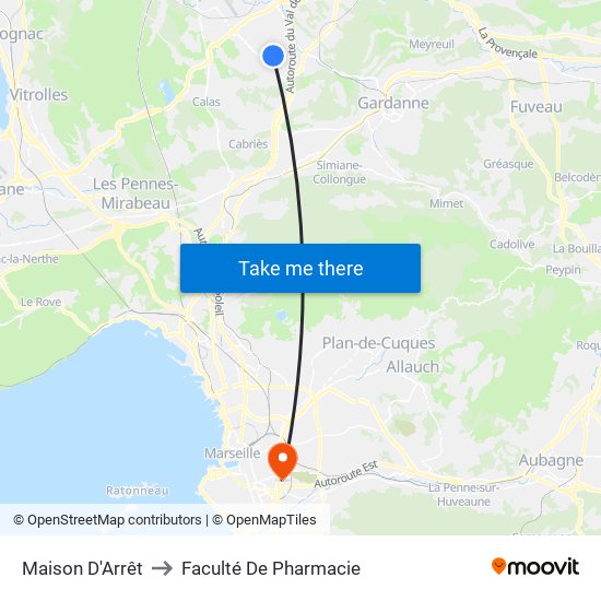 Maison D'Arrêt to Faculté De Pharmacie map