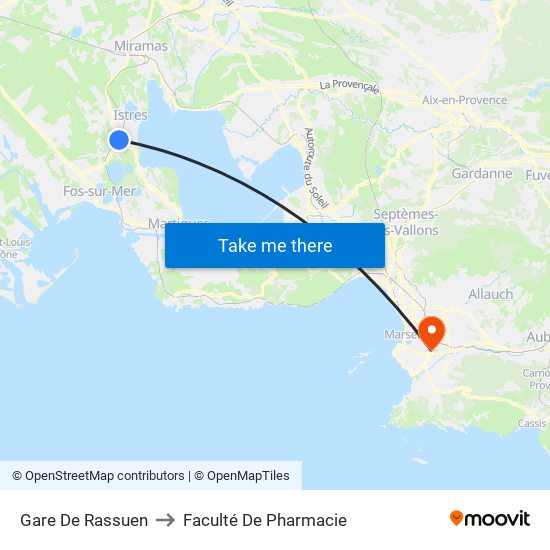 Gare De Rassuen to Faculté De Pharmacie map