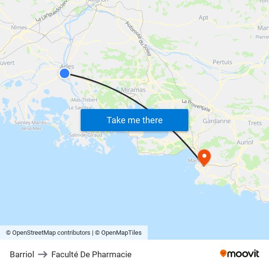 Barriol to Faculté De Pharmacie map