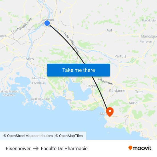 Eisenhower to Faculté De Pharmacie map