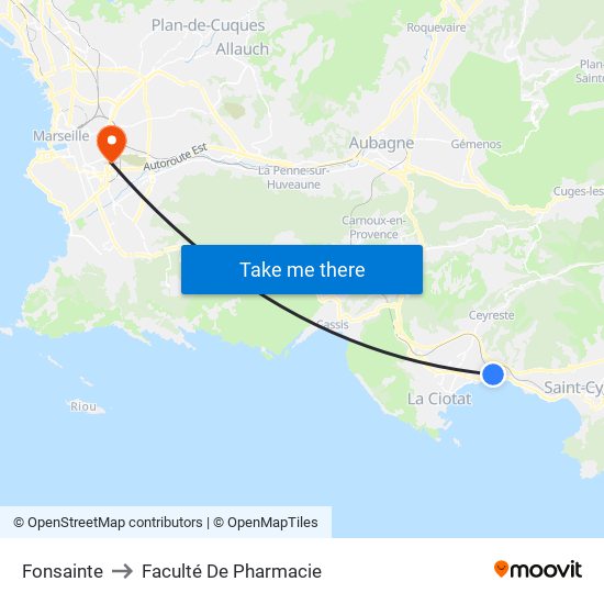 Fonsainte to Faculté De Pharmacie map