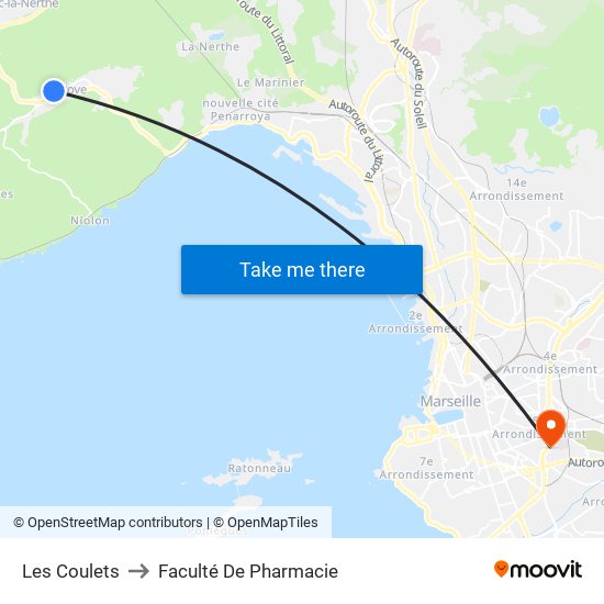 Les Coulets to Faculté De Pharmacie map