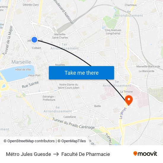 Métro Jules Guesde to Faculté De Pharmacie map